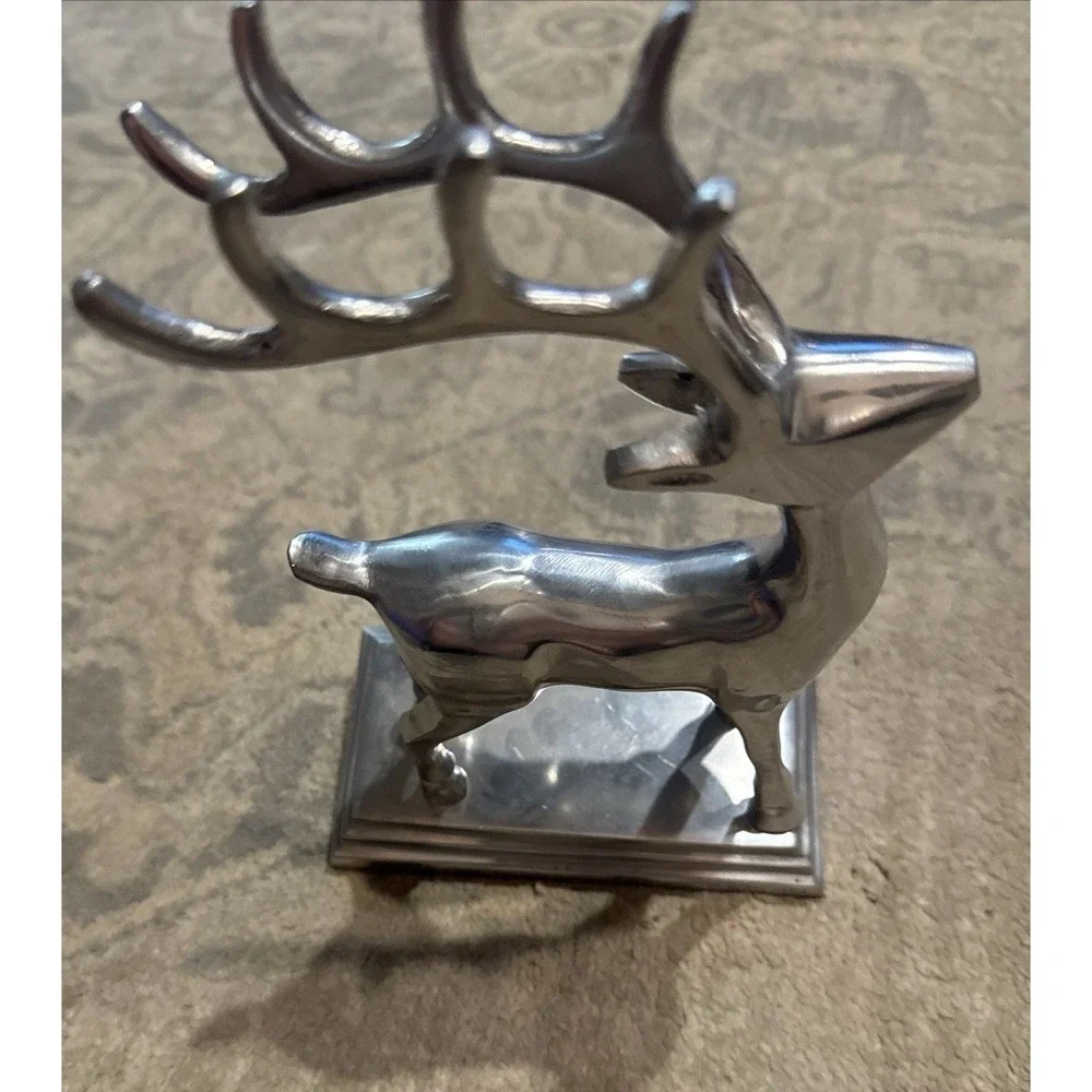 Reindeer‎ Heavy Silver Mantel Hook Stocking Holder Hanger